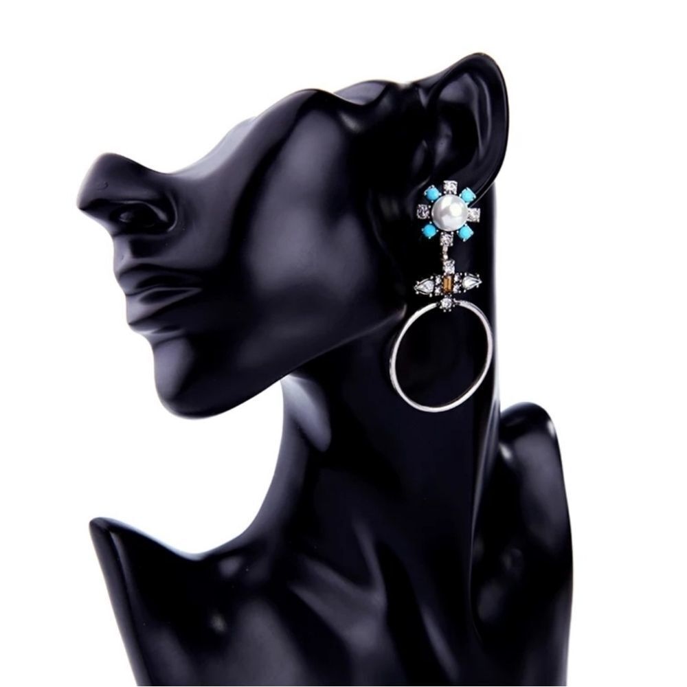 Crystal Pearl Drop Stud Earings